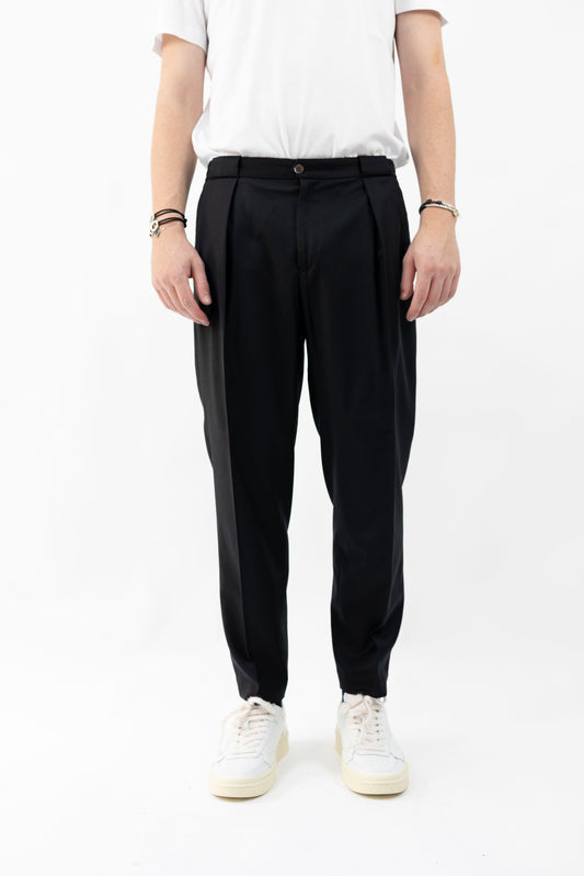 PANTALONE LANA NERO PORTOBELLOSQD 400120 010  Quattro decimi BY Briglia
