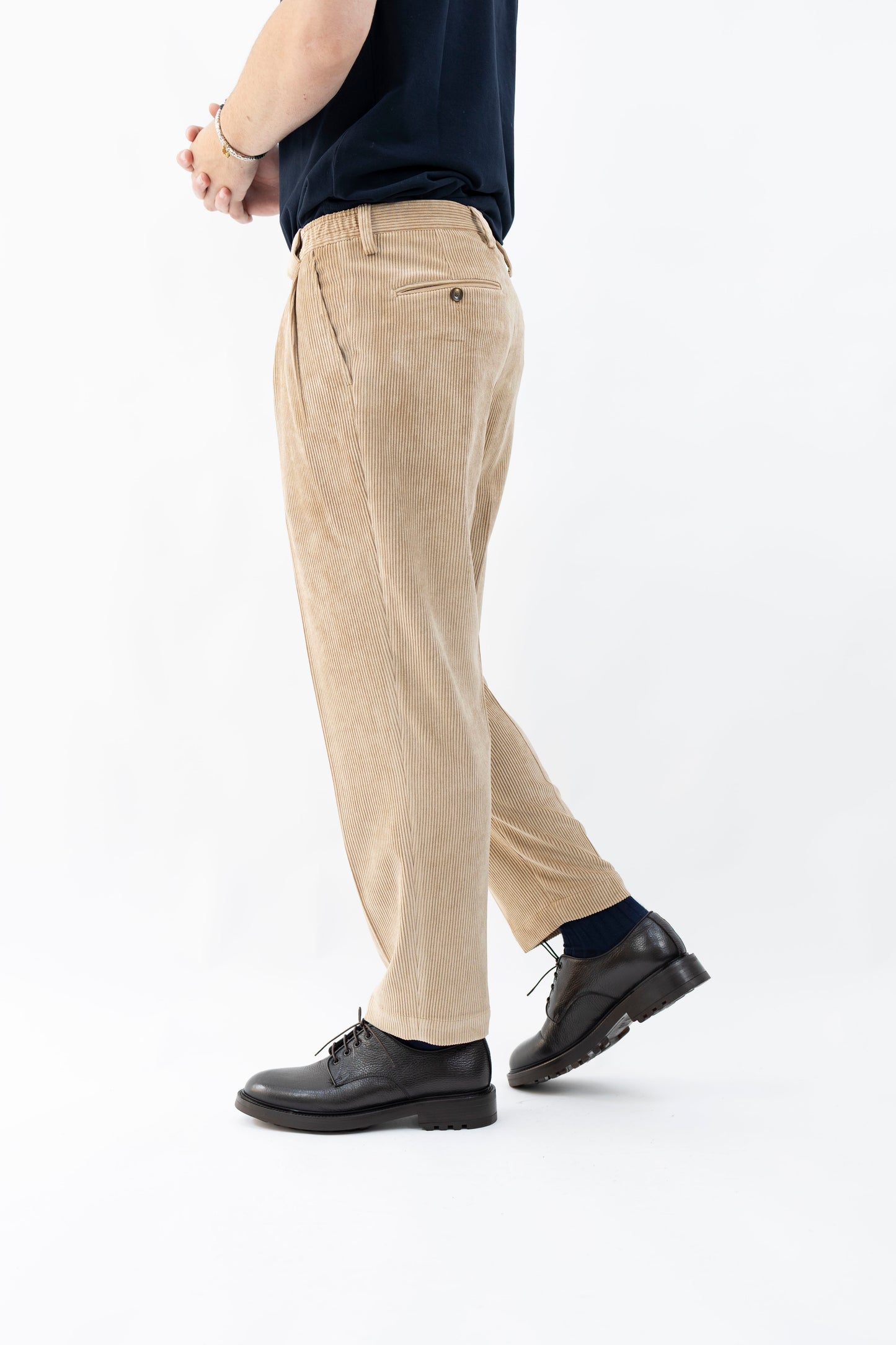 PANTALONE VELLUTO A COSTINE PORTOBELLOSQD 400158 043 Quattro decimi BY Briglia