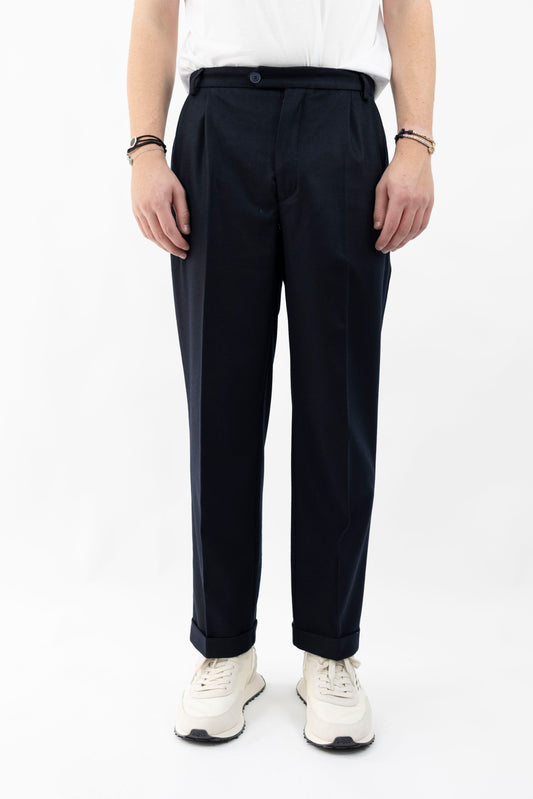 PANTALONE IN LANA OITA/2150 BLU BONHEUR