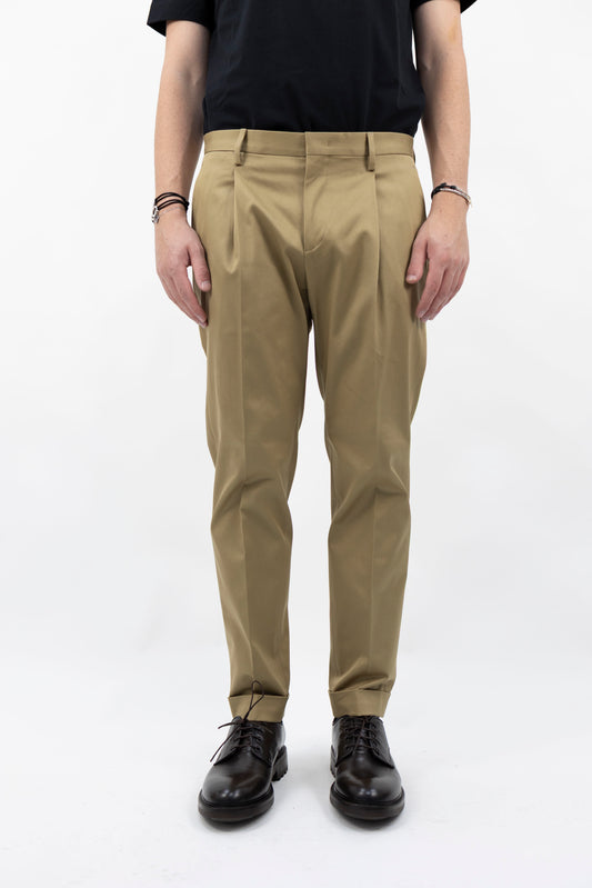 PANTALONE COTONE KAKI TIBERIOSQD 400083 043 Quattro decimi BY Briglia