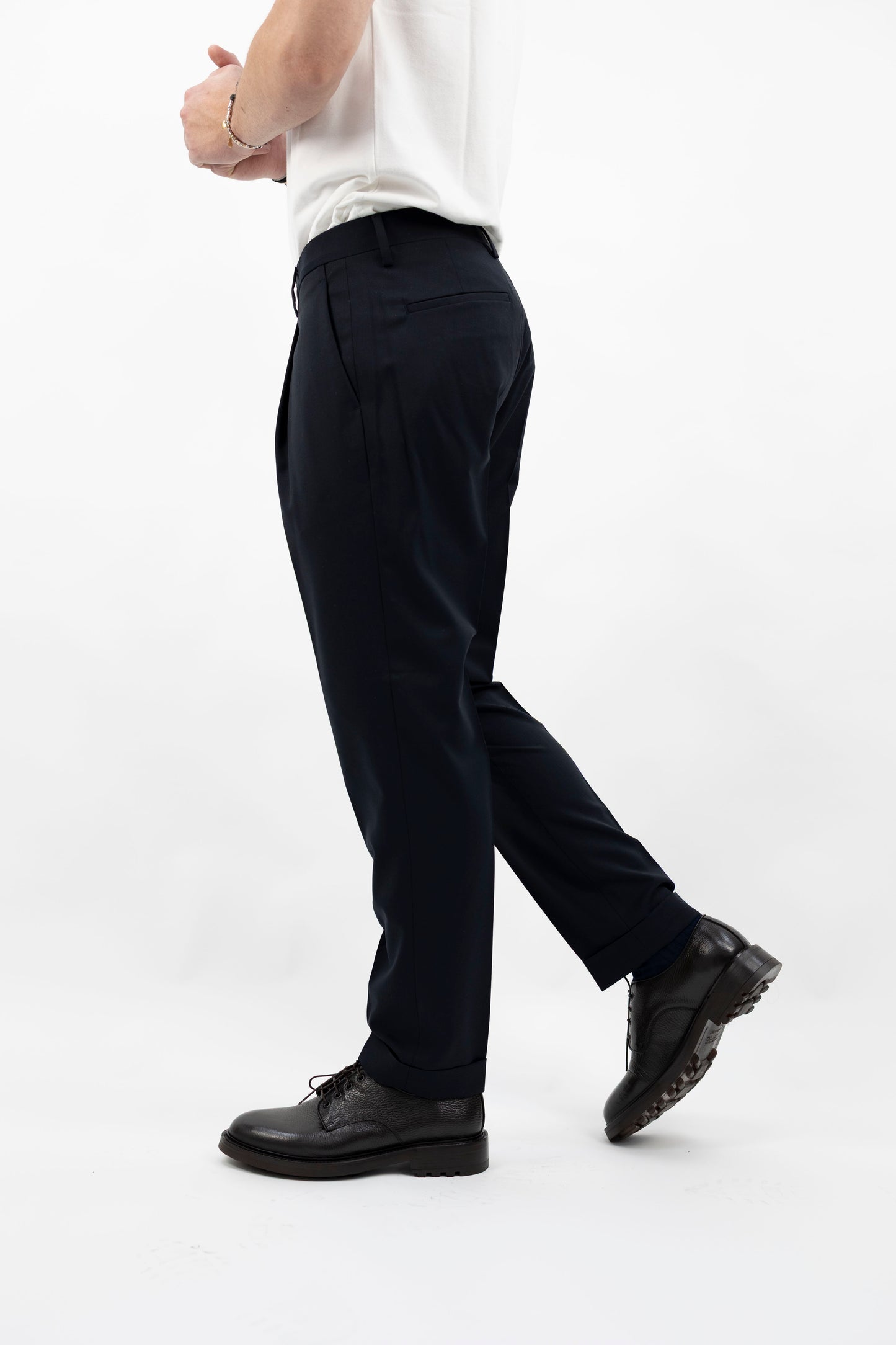 PANTALONE NAVY FRESCO LANA TIBERIOSQD 400100 011 Quattro decimi BY Briglia