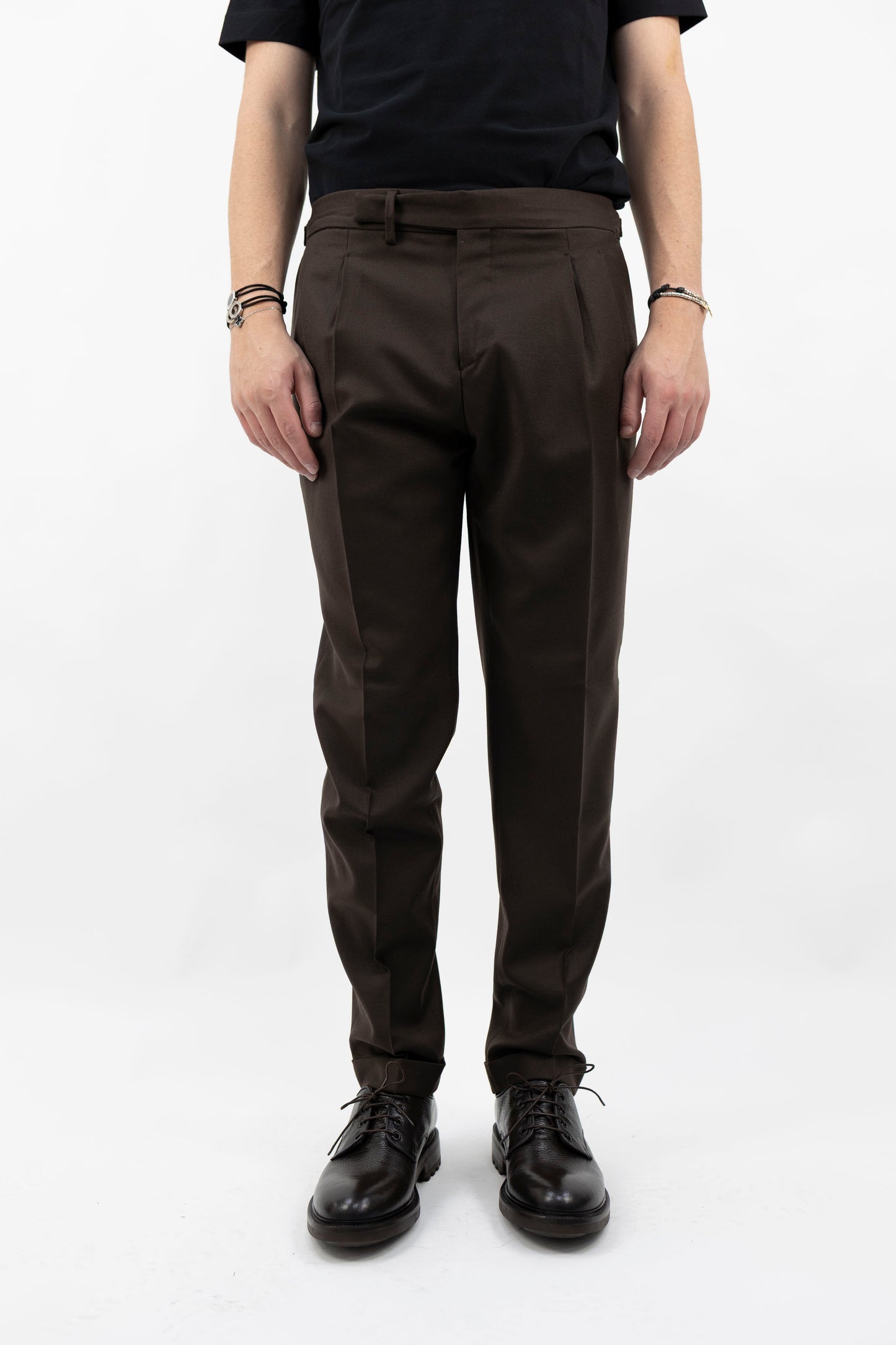 PANTALONE IN LANA MARRONE QUARTIERISQD 400120 146 Quattro decimi BY Briglia