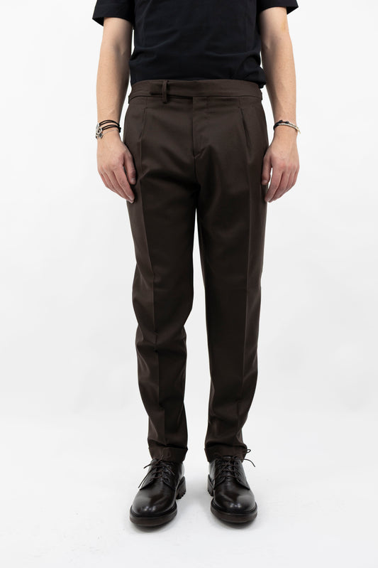 PANTALONE IN LANA MARRONE QUARTIERISQD 400120 146 Quattro decimi BY Briglia