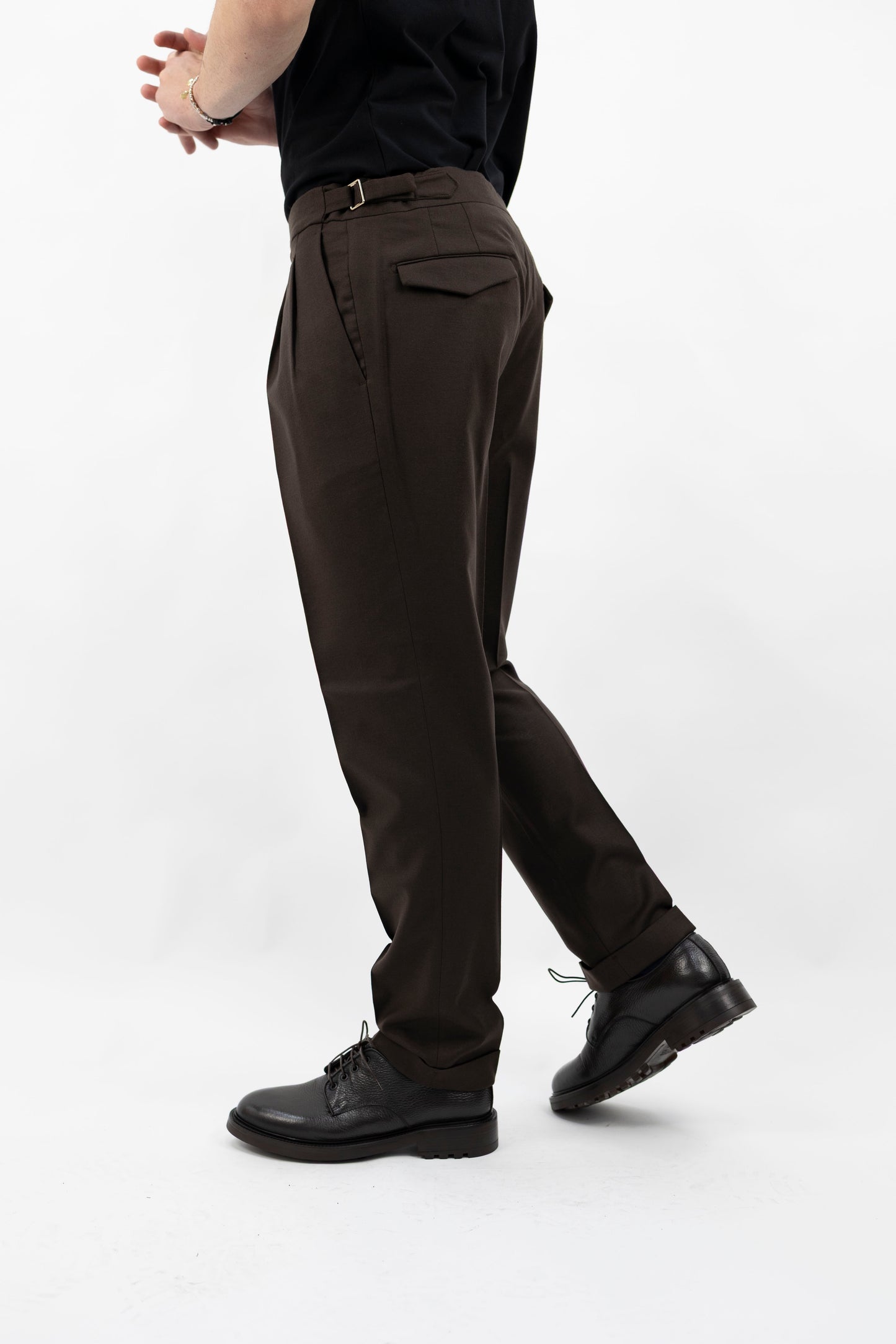 PANTALONE IN LANA MARRONE QUARTIERISQD 400120 146 Quattro decimi BY Briglia