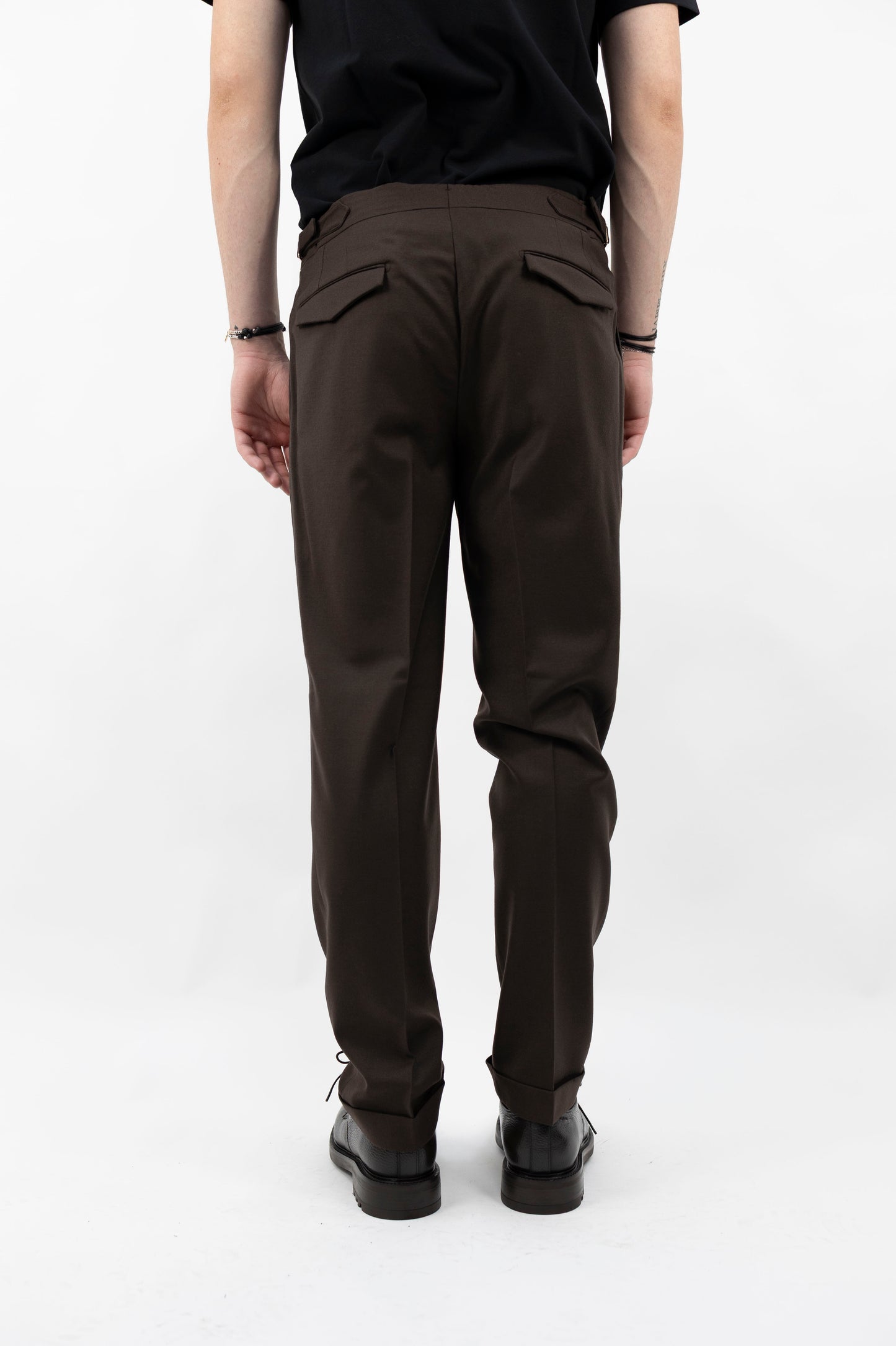 PANTALONE IN LANA MARRONE QUARTIERISQD 400120 146 Quattro decimi BY Briglia