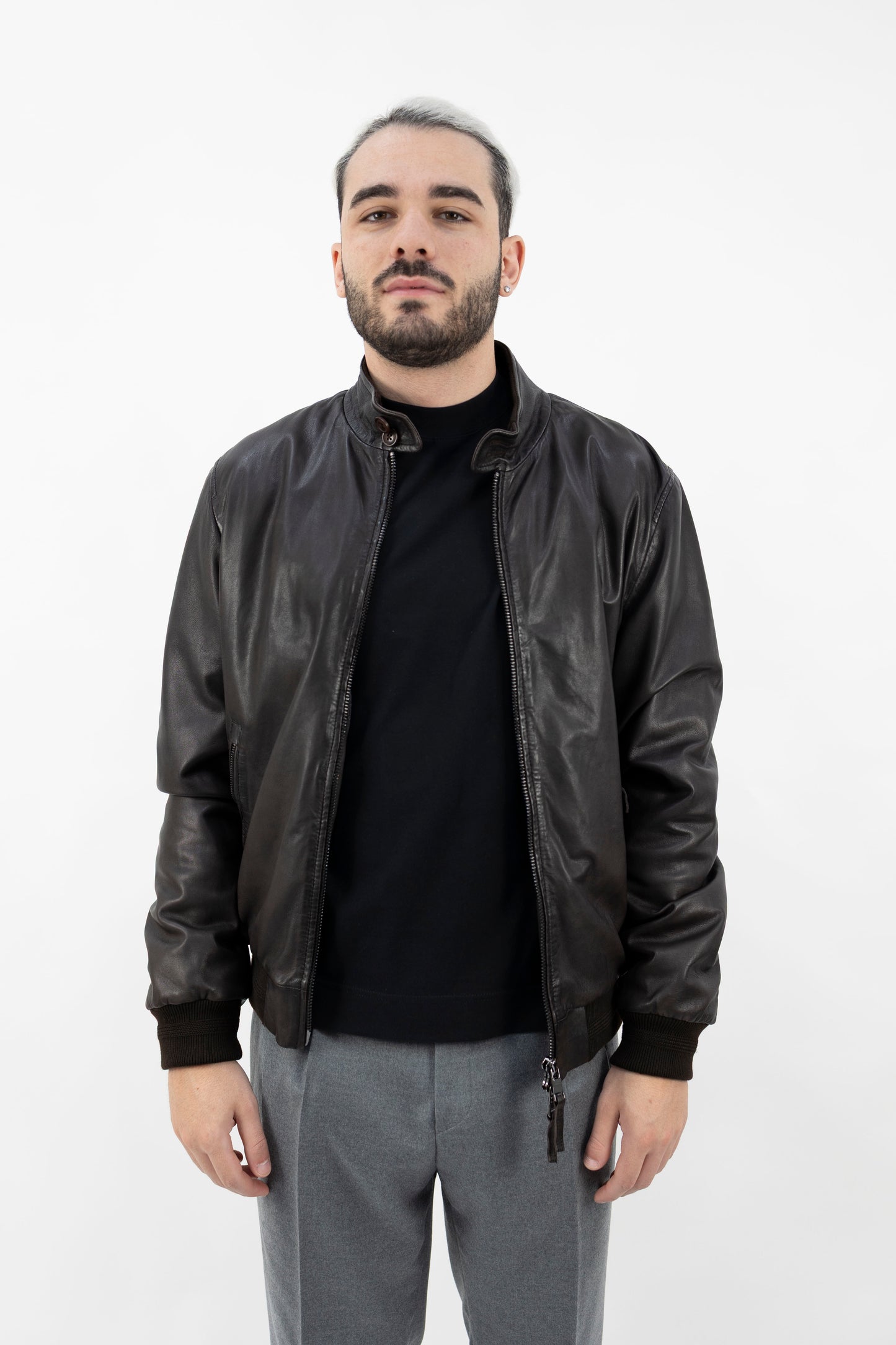 BOMBER IN PELLE TESTA DI MORO 5654 SL01 BULLY