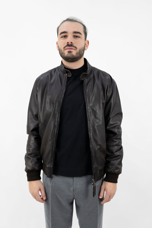 BOMBER IN PELLE TESTA DI MORO 5654 SL01 BULLY