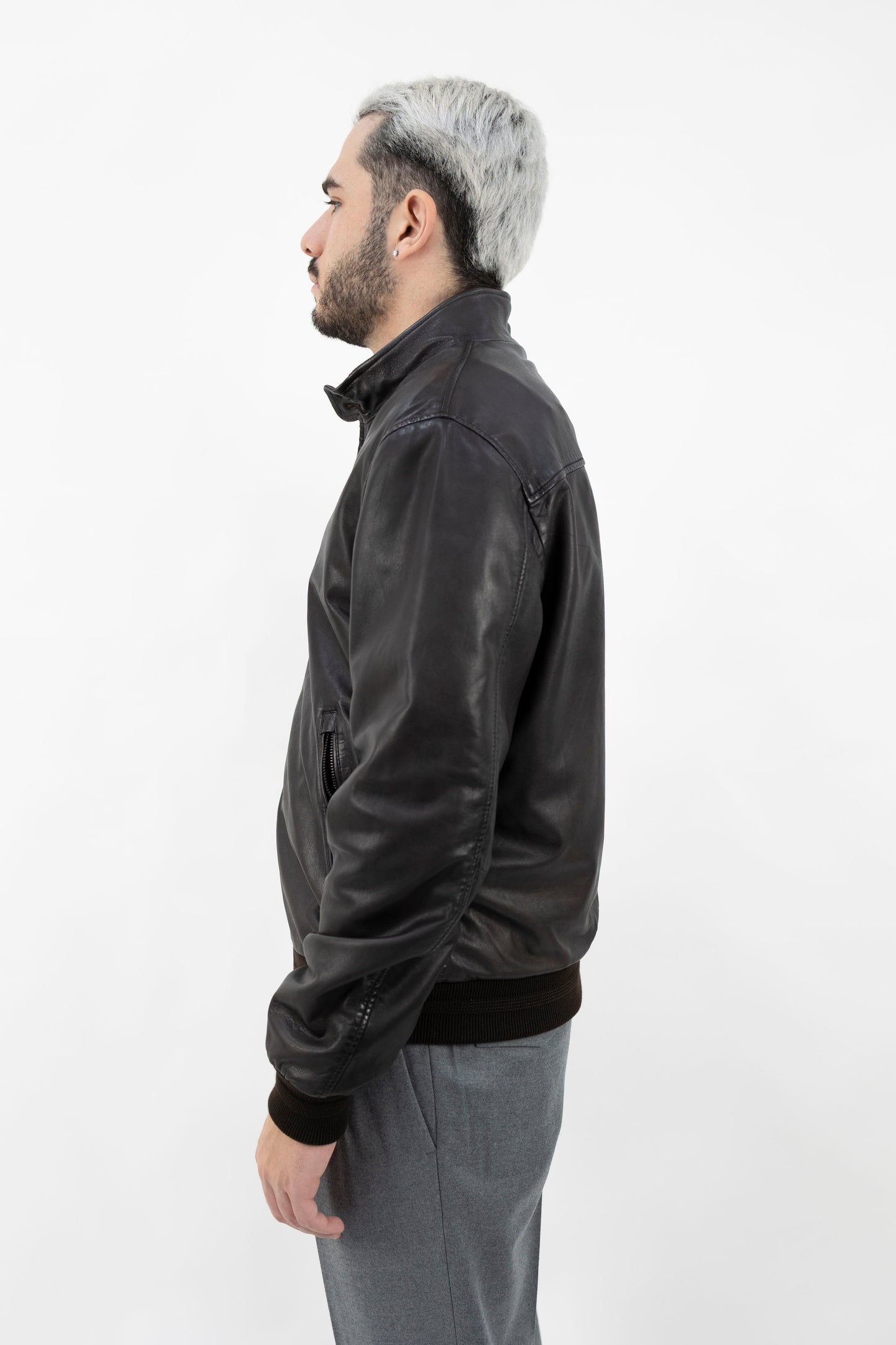 BOMBER IN PELLE TESTA DI MORO 5654 SL01 BULLY