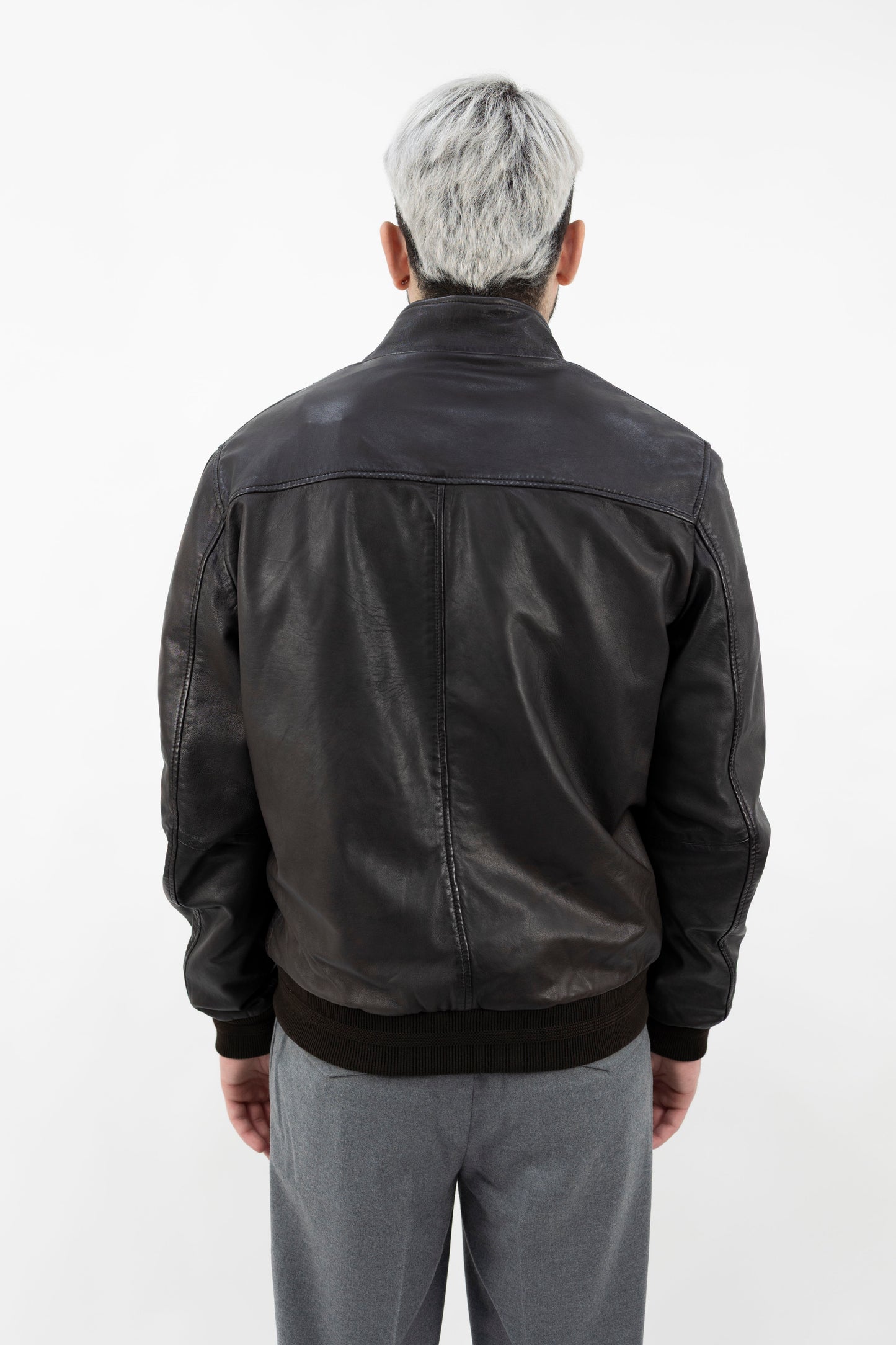BOMBER IN PELLE TESTA DI MORO 5654 SL01 BULLY