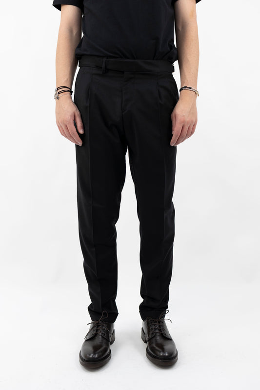 PANTALONE LANA NERO QUARTIERISQD 400120 010 Quattro decimi BY Briglia