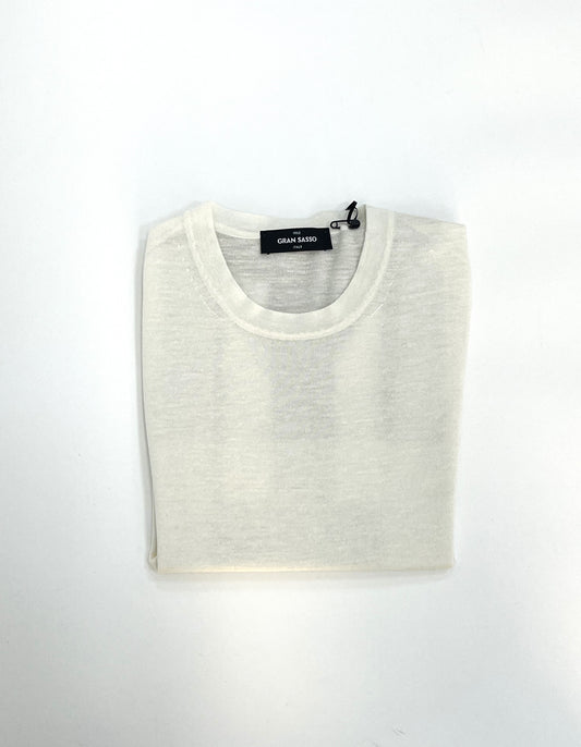 T-SHIRT SETA ,LINO E CASHMERE 43104/18505 001 GRAN SASSO