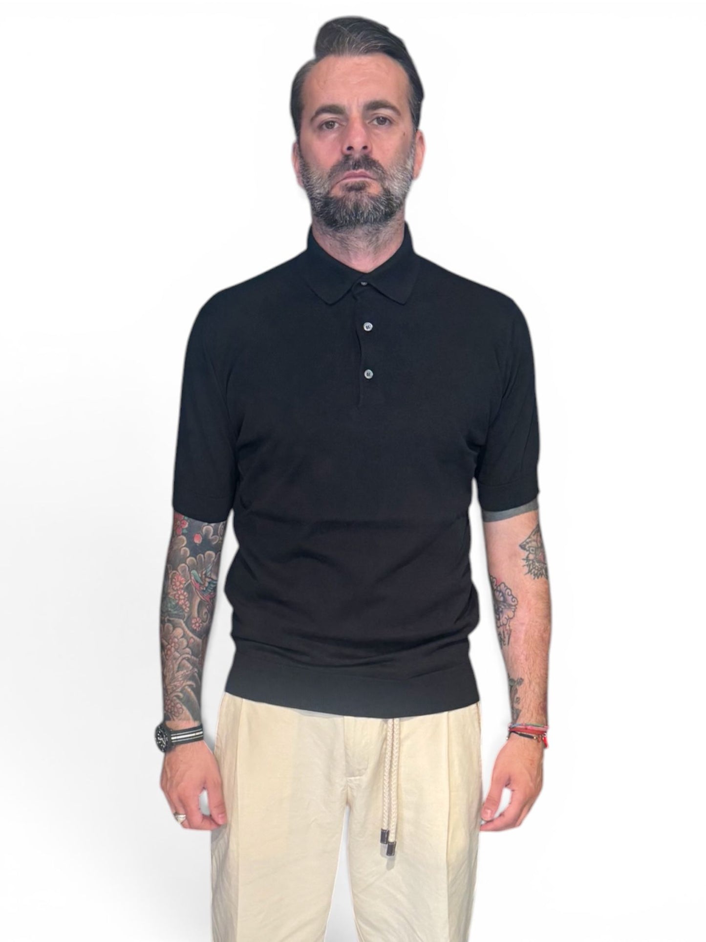 Polo Finezza 12  colore nero Filippo De Lurentiis