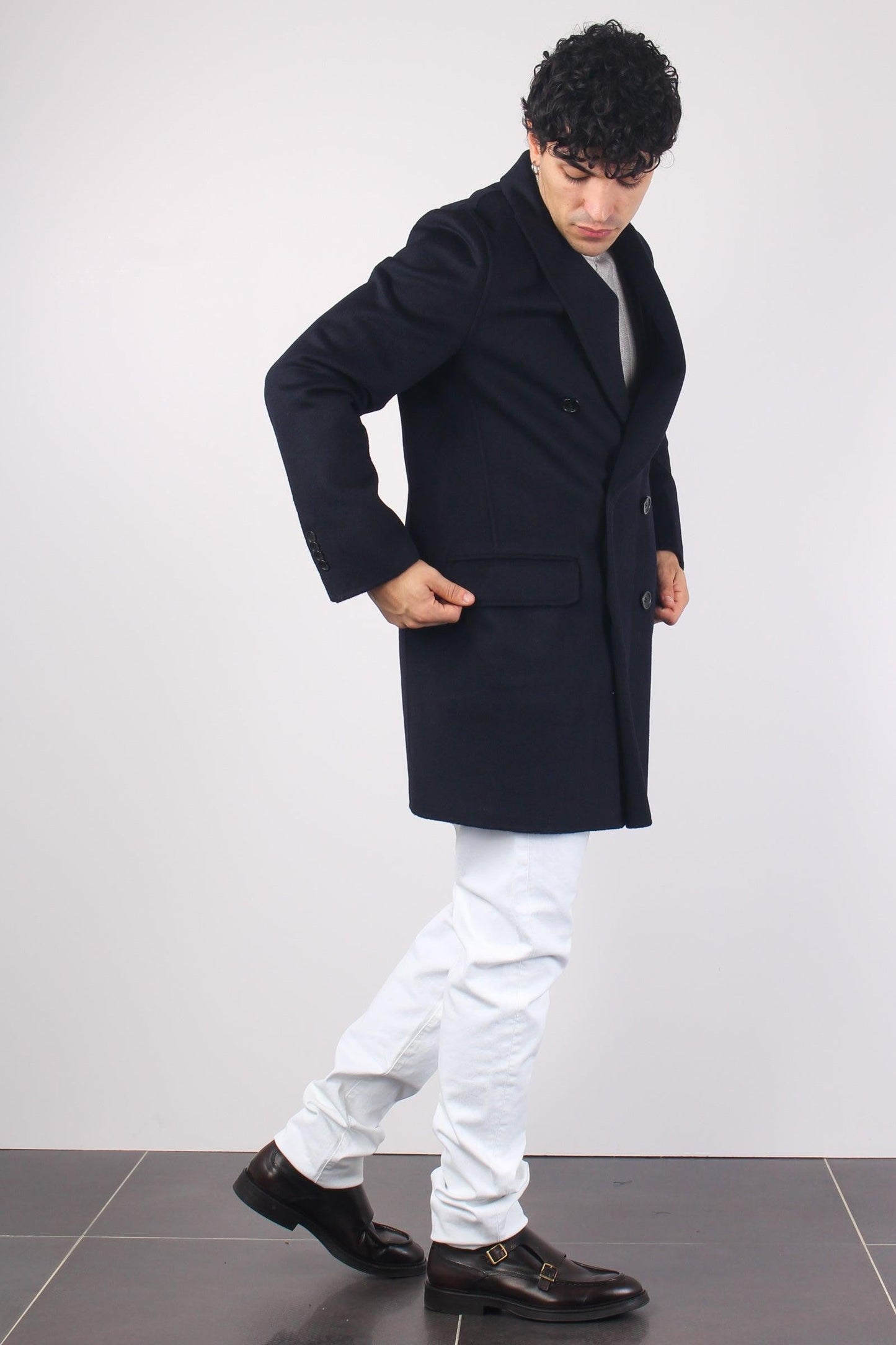 Cappotto doppiopetto blu navy GREGORIO DB palto'