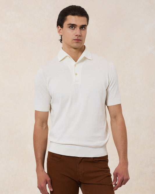 POLO CREPE BIANCO LATTE PL1MCPAR CR14R 020 Filippo De Laurentis